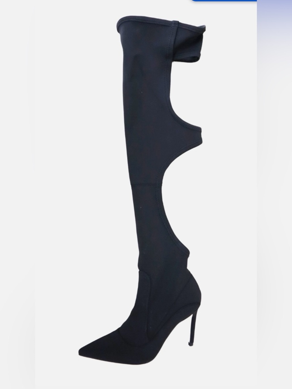 Good American “The Offline” Black Over-the-Knee Stiletto Boot, style GA041N-X